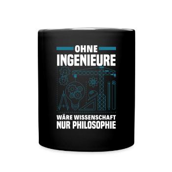Lustiges Ingenieur Geschenke Geschenkidee - Tasse einfarbig - Schwarz - Vorne