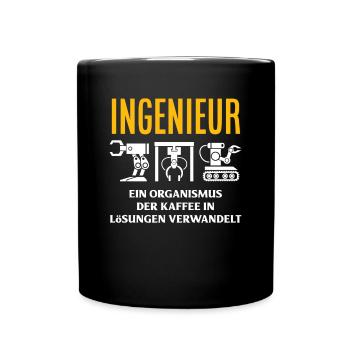 Lustiges Ingenieur Geschenke Geschenkidee - Tasse einfarbig - Schwarz - Vorne