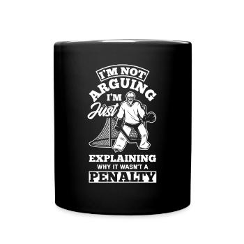 Lustiges Eishockey Hockey Geschenk Geschenkidee - Tasse einfarbig - Schwarz - Vorne