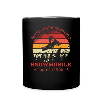 Snowmobile driver born in 1966 Birthday - Full Colour Mug - black - Front