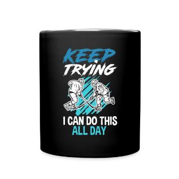 Lustiges Eishockey Hockey Geschenk Geschenkidee - Tasse einfarbig - Schwarz - Vorne