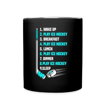 Lustiges Eishockey Hockey Geschenk Geschenkidee - Tasse einfarbig - Schwarz - Vorne