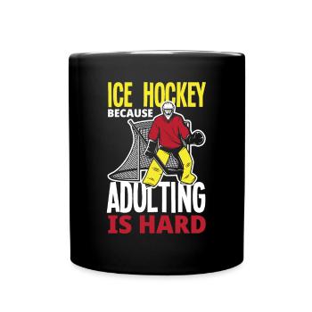 Lustiges Eishockey Hockey Geschenk Geschenkidee - Tasse einfarbig - Schwarz - Vorne