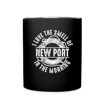 I Love The Smell Of A New Port In The Morning - Tasse einfarbig - Schwarz - Vorne