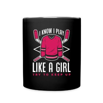 Lustiges Eishockey Hockey Geschenk Geschenkidee - Tasse einfarbig - Schwarz - Vorne
