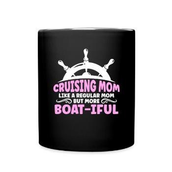 Kreuzfahrt Mom like A Normal Mom But Boat-iful - Tasse einfarbig - Schwarz - Vorne
