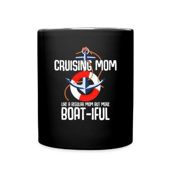 Kreuzfahrt Mom like A Normal Mom But Boat-iful - Tasse einfarbig - Schwarz - Vorne