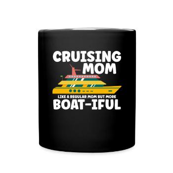 Kreuzfahrt Mom like A Normal Mom But Boat-iful - Tasse einfarbig - Schwarz - Vorne