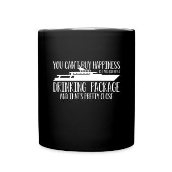 You Cant Buy Happiness But A Drinking Package - Full Colour Mug - black - Front