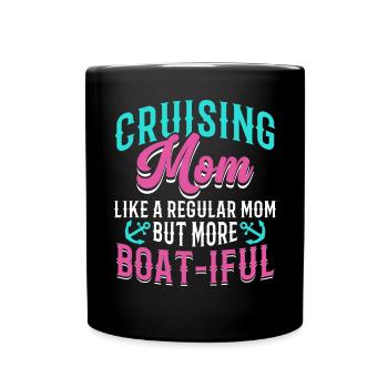 Kreuzfahrt Mom like A Normal Mom But Boat-iful - Tasse einfarbig - Schwarz - Vorne