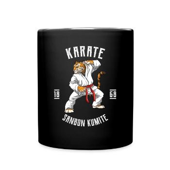 Karate Tiger - Karate Japanische Kampfkunst - Tasse einfarbig - Schwarz - Vorne