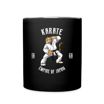 Karate Tiger - Kämpfen mit japanischen - Tasse einfarbig - Schwarz - Vorne