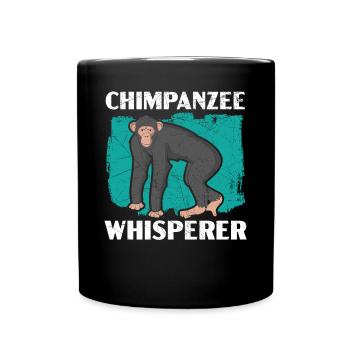 Schimpanse Flüsterer Affe Tier Tierpfleger - Tasse einfarbig - Schwarz - Vorne