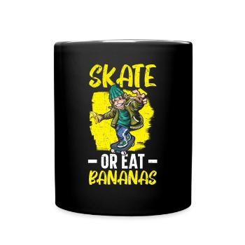 Schlittschuhlaufen oder Bananen essen Schimpanse Monkey Skater - Tasse einfarbig - Schwarz - Vorne