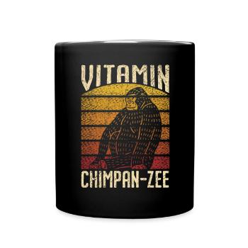 Vitamine Chimpanzé Singe Animal Zookeeper - Mug uni - noir - Devant