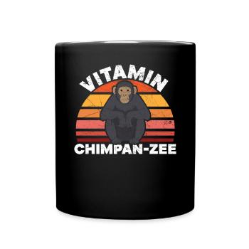 Vitamine Chimpanzé Singe Animal Zookeeper - Mug uni - noir - Devant