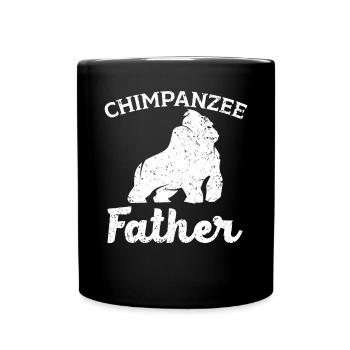 Schimpanse Vater Affe Tier Tierpfleger - Tasse einfarbig - Schwarz - Vorne