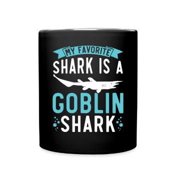 My Favorite Shark Is A Goblin Shark Animal Lover - Full Colour Mug - black - Front