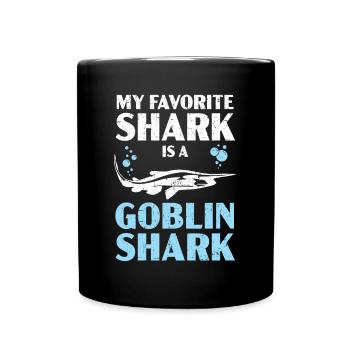My Favorite Shark Is A Goblin Shark Animal Lover - Full Colour Mug - black - Front