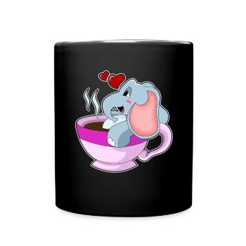 Tasse à café éléphant - Mug uni - noir - Devant