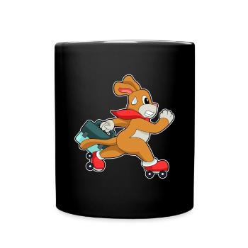 Dog Roller Skating Roller Skates - Full Colour Mug - black - Front