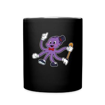 Octopus Wizard Hat - Full Colour Mug - black - Front