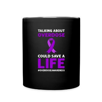 Über Eine Überdosis Zu Sprechen, Kann Ein Leben - Tasse einfarbig - Schwarz - Vorne