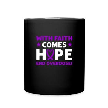 Stop overdose! Violet band. Consciousness - Full Colour Mug - black - Front