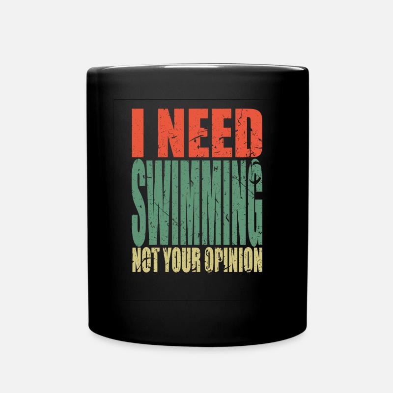 Swimming Spruch lustig - Tasse einfarbig - Schwarz