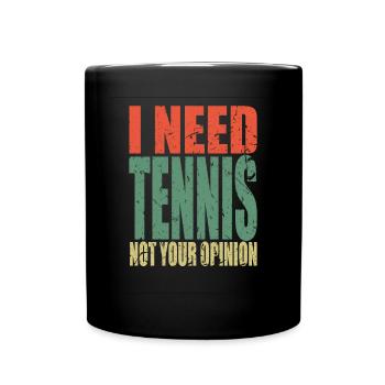 Tennis Spruch lustig - Tasse einfarbig - Schwarz - Vorne