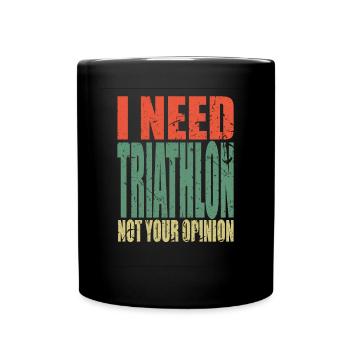 Triathlon saying funny - Full Colour Mug - black - Front