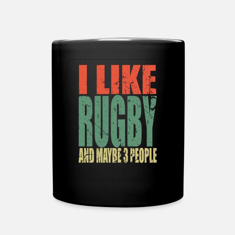 Rugby Spruch lustig - Tasse einfarbig - Schwarz