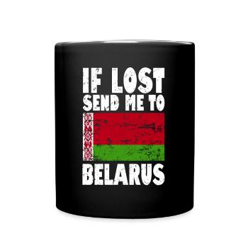 Belarus Flag Slogan - Full Colour Mug - black - Front