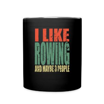 Rudern Spruch lustig - Tasse einfarbig - Schwarz - Vorne