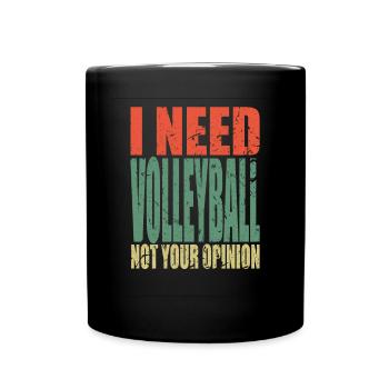 Volleyball Spruch lustig - Tasse einfarbig - Schwarz - Vorne