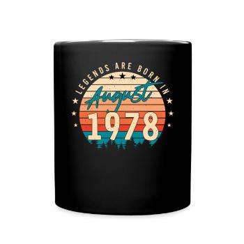 Year of construction August 1978 - Full Colour Mug - black - Front