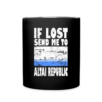 Altai Republic Flagge Spruch - Tasse einfarbig - Schwarz - Vorne