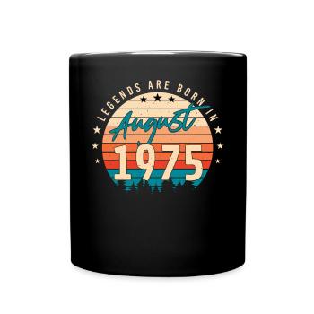 1975 In August Birthday Greetings - Full Colour Mug - black - Front