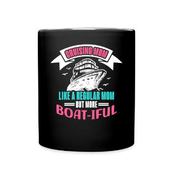 Kreuzfahrt Mom like A Normal Mom But Boat-iful - Tasse einfarbig - Schwarz - Vorne