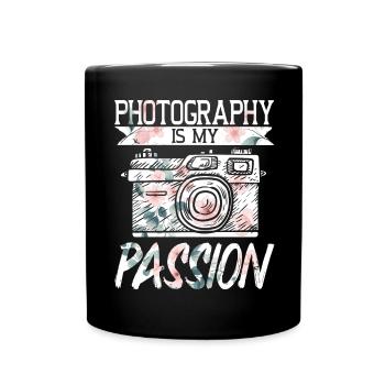 Photography Camera Lens Flowers - Tasse einfarbig - Schwarz - Vorne