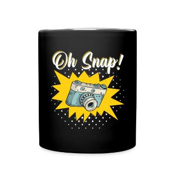 Photography Camera Lens Retro Oh - Tasse einfarbig - Schwarz - Vorne