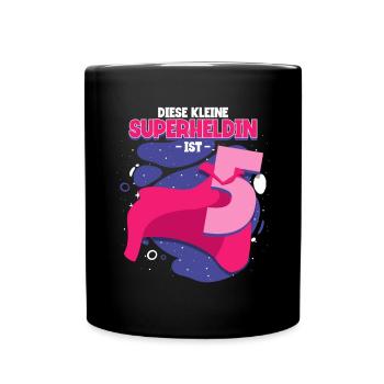 5 Geburtstag Mädchen - Tasse einfarbig - Schwarz - Vorne