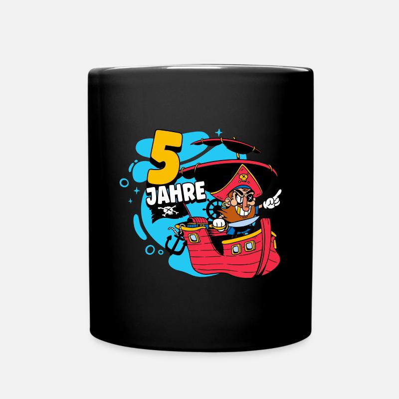 5 Jahre Pirat 5 Geburtstag Junge - Tasse einfarbig - Schwarz