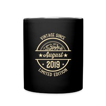 Anniversaire Vintage depuis août 2019 - Mug uni - noir - Devant
