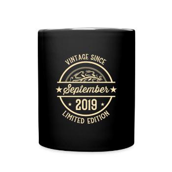 Anniversaire Vintage depuis septembre 2019 - Mug uni - noir - Devant