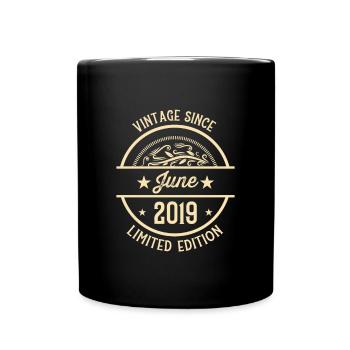 Anniversaire Vintage depuis juin 2019 - Mug uni - noir - Devant