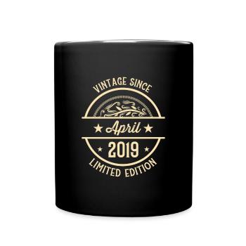 Anniversaire Vintage depuis avril 2019 - Mug uni - noir - Devant