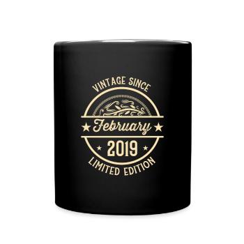 Anniversaire Vintage depuis février 2019 - Mug uni - noir - Devant