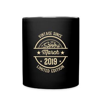 Anniversaire Vintage depuis mars 2019 - Mug uni - noir - Devant