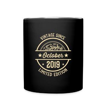 Anniversaire Vintage depuis octobre 2019 - Mug uni - noir - Devant